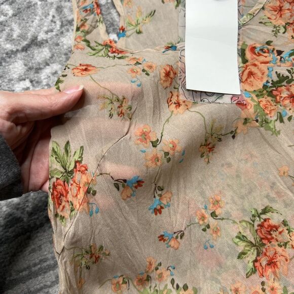 Cecico NWT Hi Low Maxi Sheer Dress Top Medium Tiered Ruffles Woodland Fairy - Picture 5 of 11